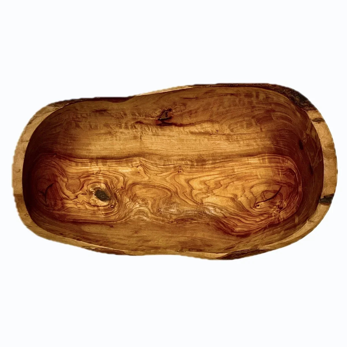 Stor oval skål 31 cm, UNIKA i oliventræ