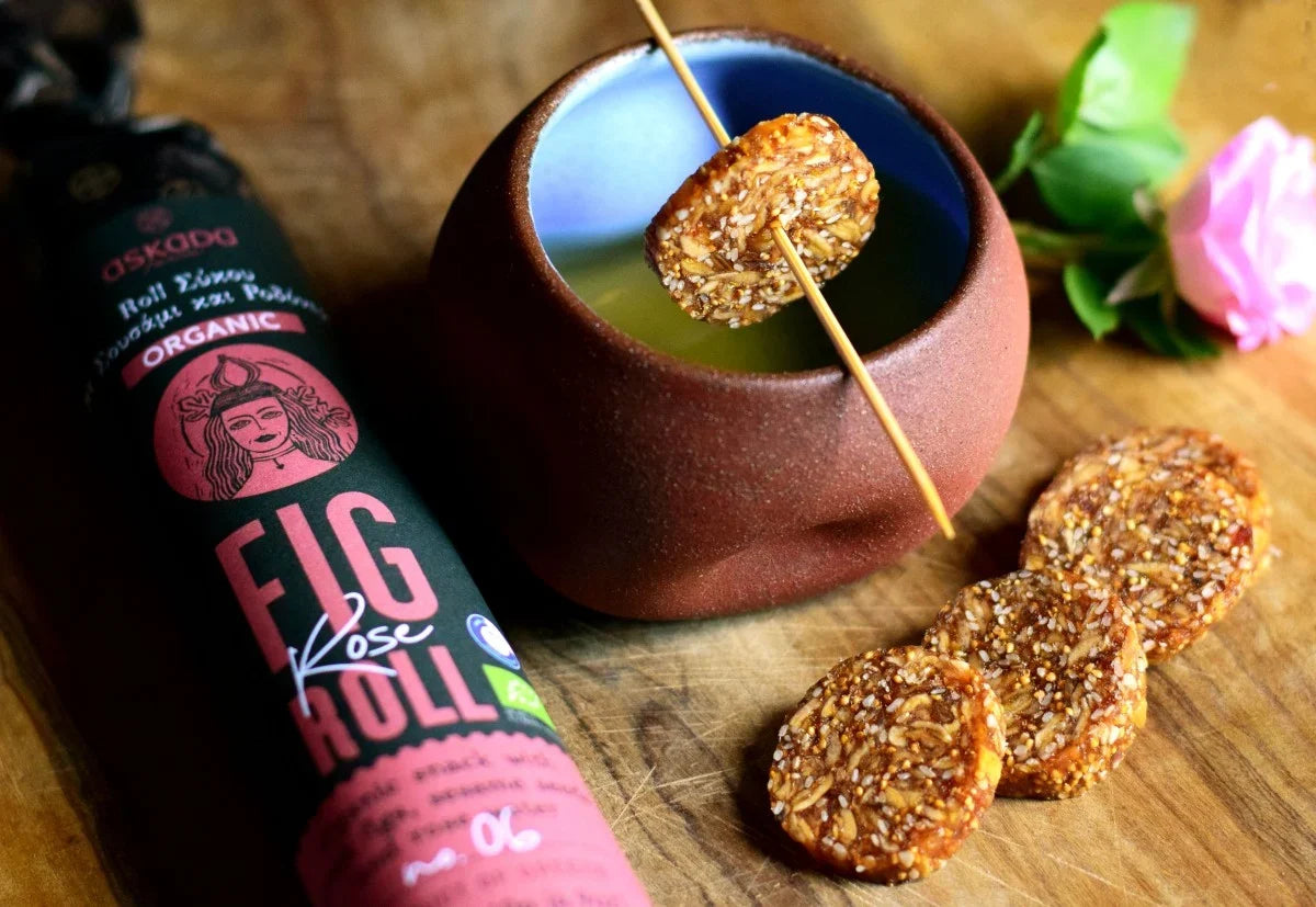 Figenrulle sesamfrø og rose, 140 g økologisk, ingen sukker