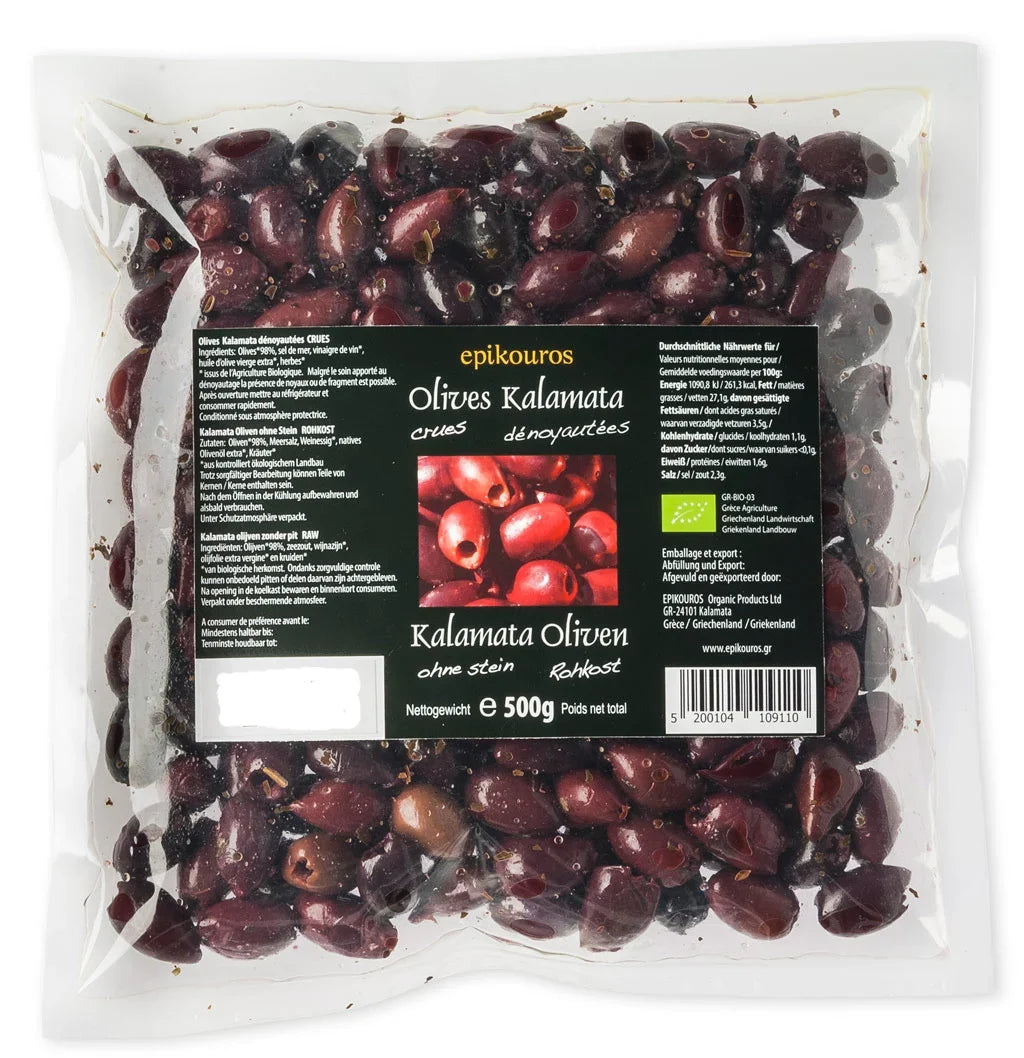 Økologiske Kalamataoliven uopvarmede – 500 g