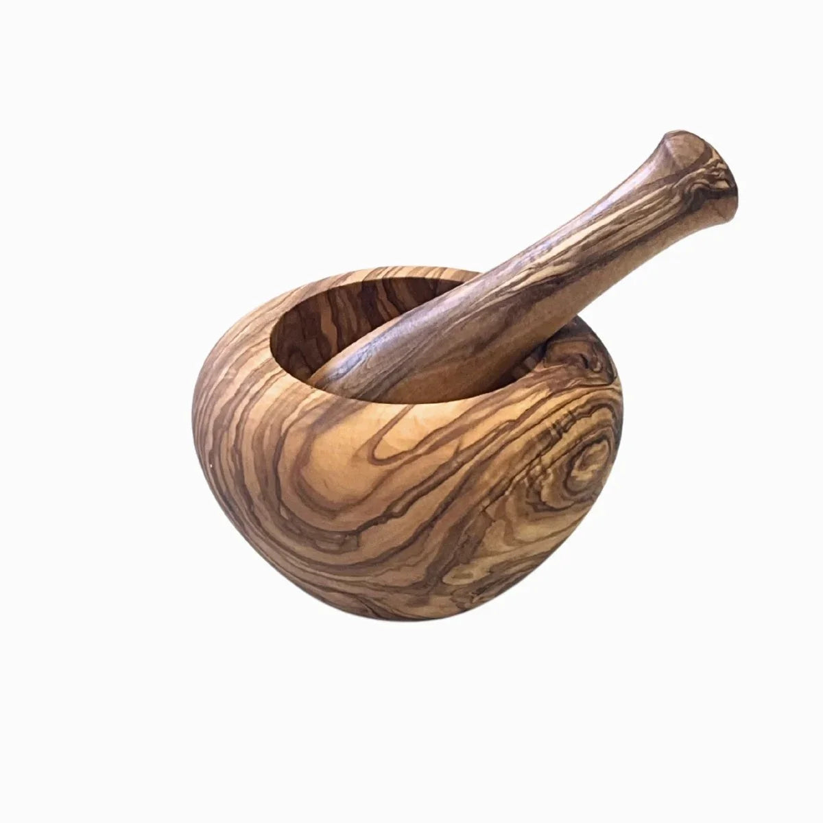 Morter klassisk, diameter 13,5cm, dybde 7cm i oliventræ