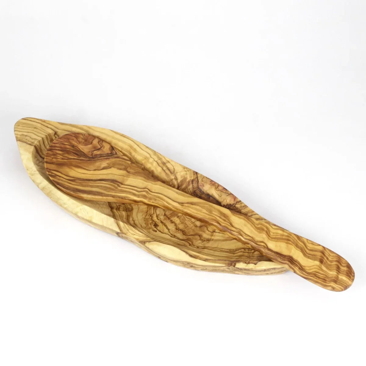 Aflangt elegant fad, 25 cm i oliventræ