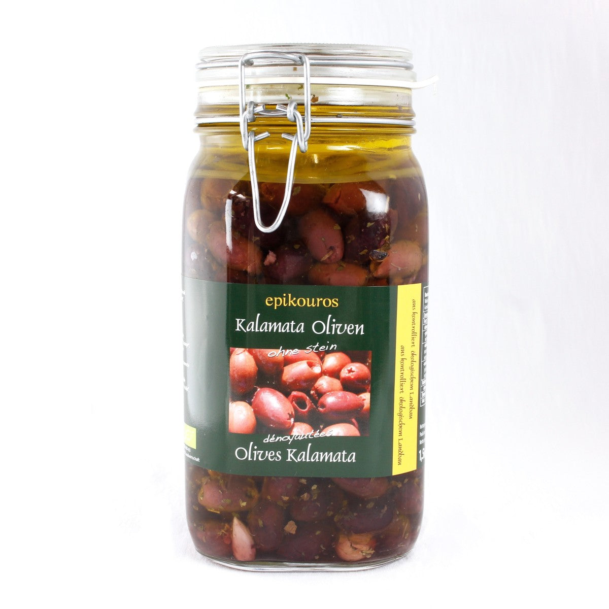 Økologiske Kalamataoliven uden sten uopvarmede – 1,5 kg