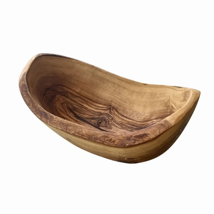 Lille oval skål, udvendig 20 cm, dybde 5 cm UNIKA i oliventræ