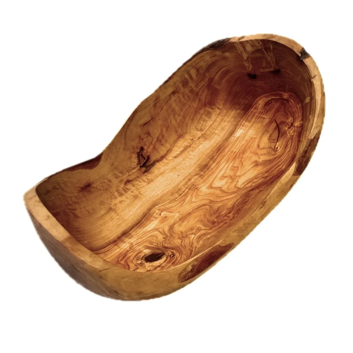 Stor oval skål 31 cm, UNIKA i oliventræ