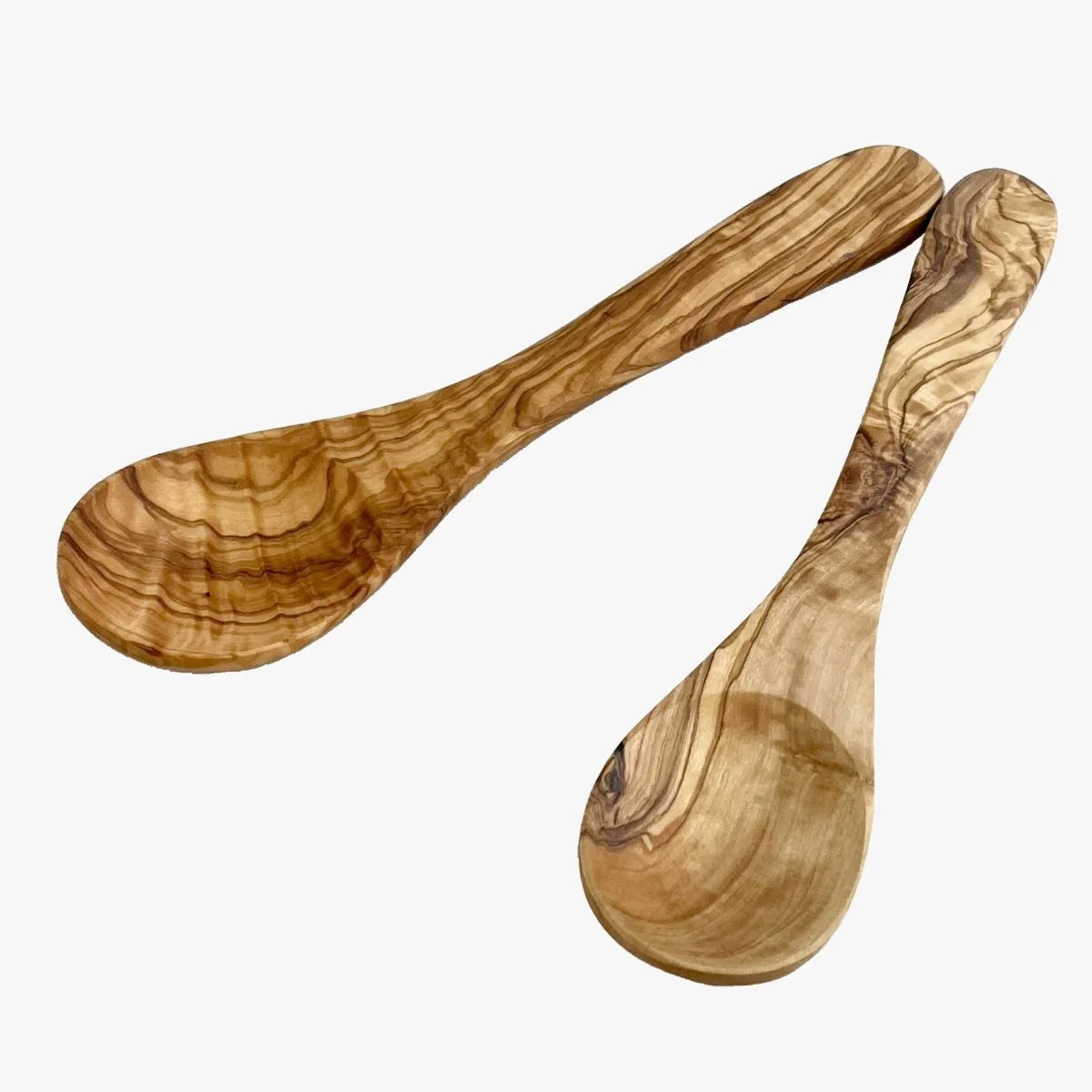 Kort gryde- eller serverings ske, 25 cm i oliventræ
