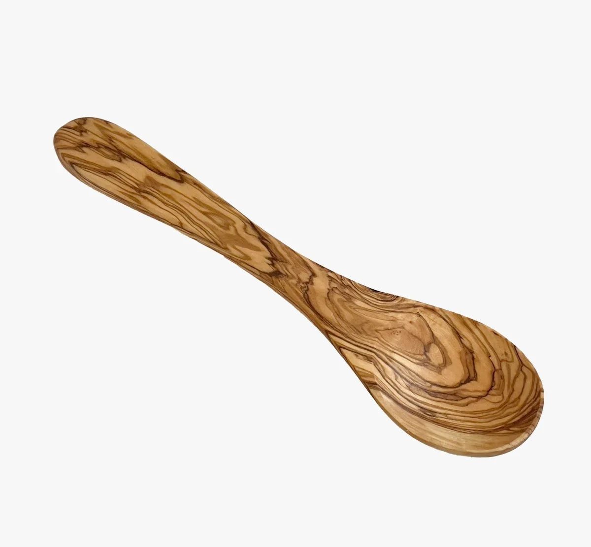 Kort gryde- eller serverings ske, 25 cm i oliventræ
