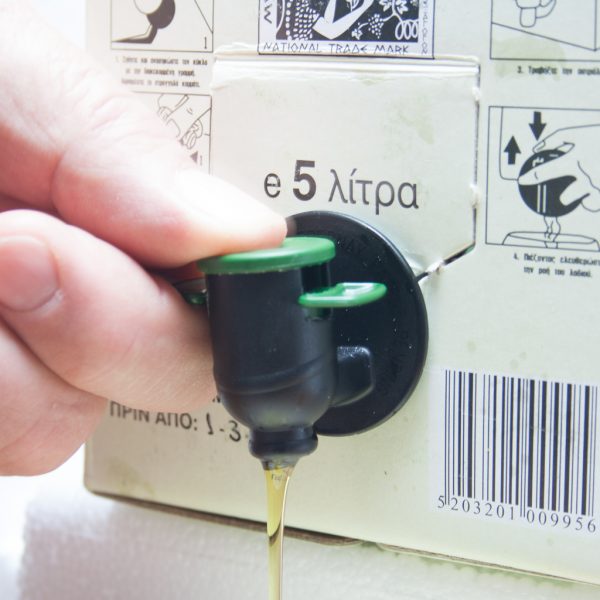 5 liter olivenolie bag in boks med tappehane